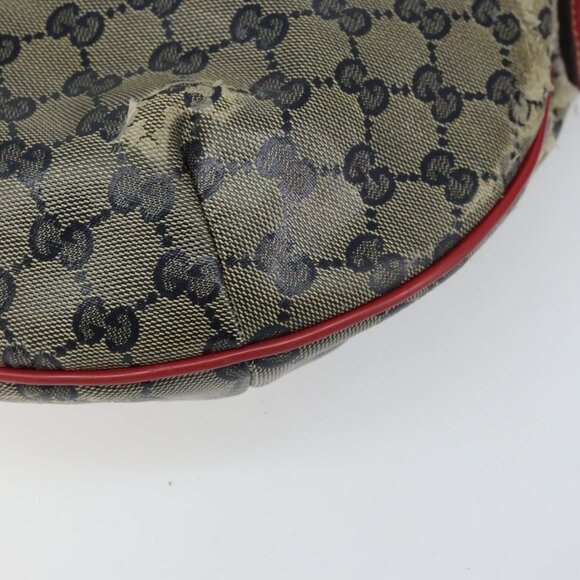 Authentic GUCCI GG Crystal Shoulder Bag Coated Canvas Navy Gold 181092 - Picture 15 of 16